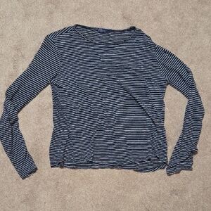 GAP Black and White Striped Long Sleeve Tee